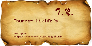 Thurner Miklós névjegykártya
